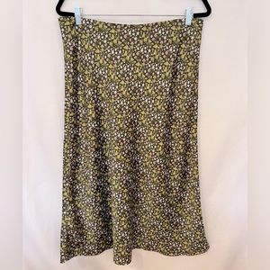 J. Crew Women’s Green Floral Midi Skirt Size L NWT!